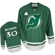 Reebok New Jersey Devils NO.30 Martin Brodeur Men's Jersey (Green Authentic St Patty's Day)