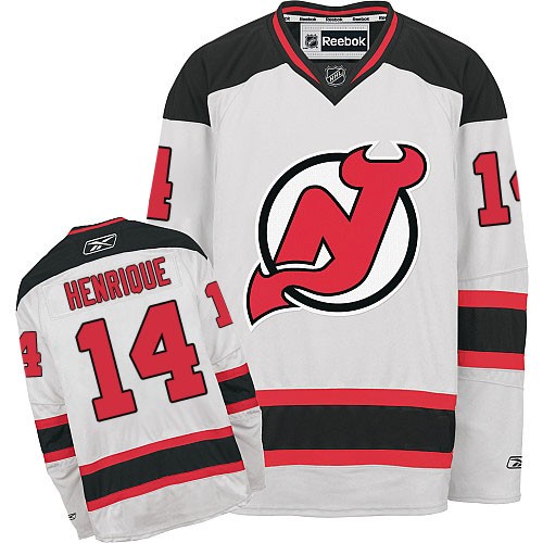 Reebok New Jersey Devils NO.14 Adam Henrique Men's Jersey (White Authentic Away)