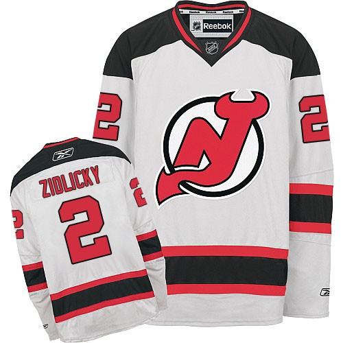 Reebok New Jersey Devils NO.2 Marek Zidlicky Men's Jersey (White Authentic Away)
