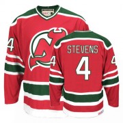 CCM New Throwback Devils NO.4 Scott Stevens Men's Jersey (Red/Green Authentic Team Classic Throwback)